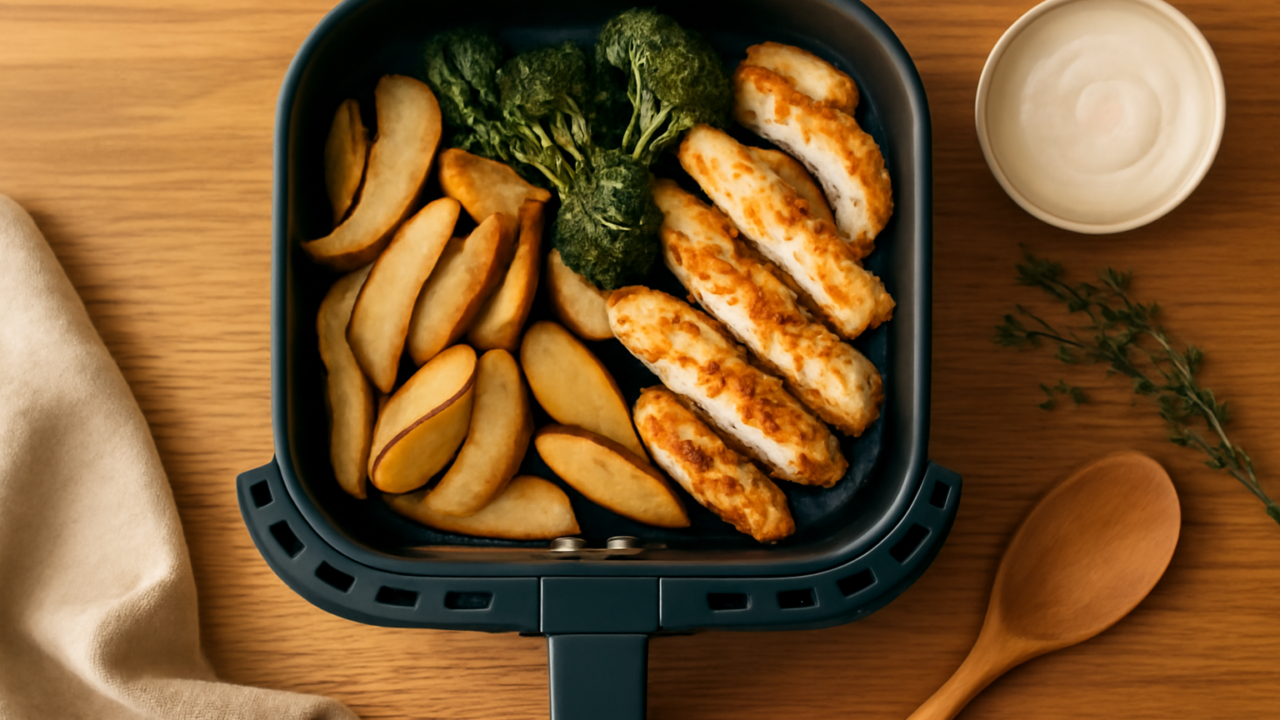 Airfryer-aftensmad til 1-2 personer på 25 minutter