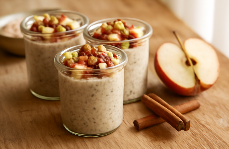 Overnight oats med æbler og kanel: 5 varianter