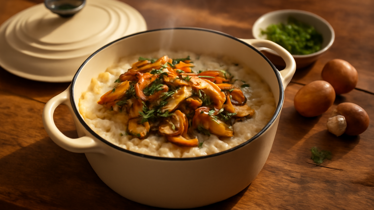 Svamperisotto i ovnen: cremet risotto uden at røre