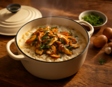 Svamperisotto i ovnen: cremet risotto uden at røre