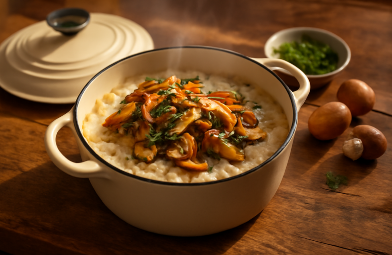 Svamperisotto i ovnen: cremet risotto uden at røre